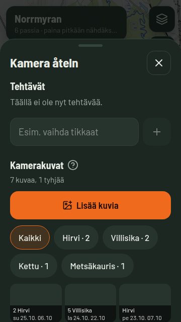 Riistakamerakuvat lajeittain